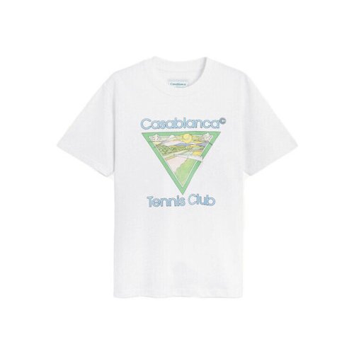 Casablanca Majice s kratkimi rokavi T-SHIRT TENNIS CLUB ICON WHITE Bela Cene