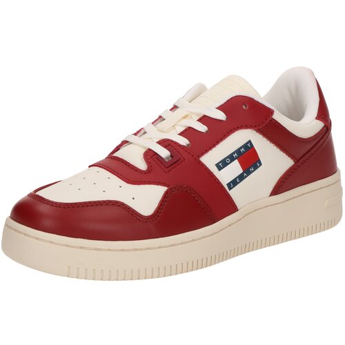 Tommy Jeans Niske tenisice 'RETRO BASKET ESS MEG 3A3' mornarsko plava / tamno crvena / bijela Cene