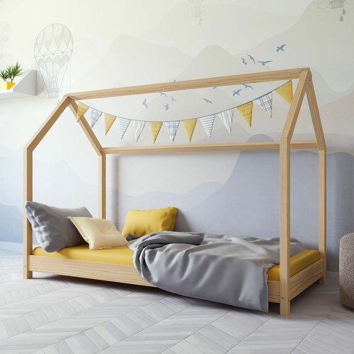 dečiji drveni krevet bella - svetlo drvo - 180x80 cm Slike