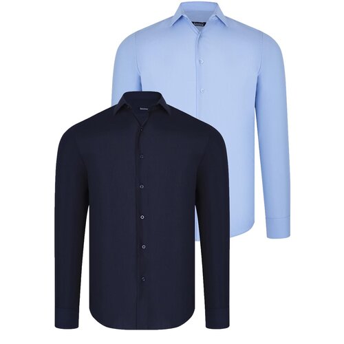 Dewberry DUAL SET G726 MENS SHIRTS-NAVY BLUE-BLUE Slike