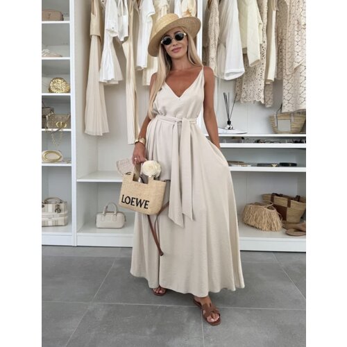 Beloved Ivoria maxi obleka iz viskoze cream Slike
