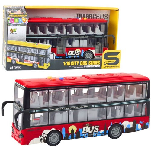  Gradski autobus s dva kata, 1:16, svjetla za vožnju zvuče crveno Cene