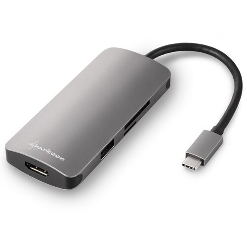 Sharkoon USB 3.0 Type C Multiport Adapter Wired USB 3.2 Gen 1 (3.1 Gen 1) Type-C Grey Slike