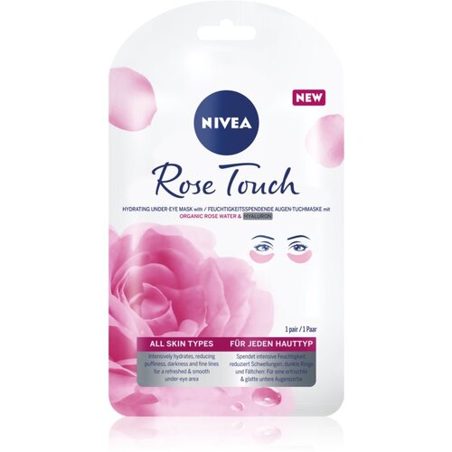 Nivea Rose Touch Hydrating Under Eye Hydrogel Mask maska za područje oko očiju 1 kom za žene Slike