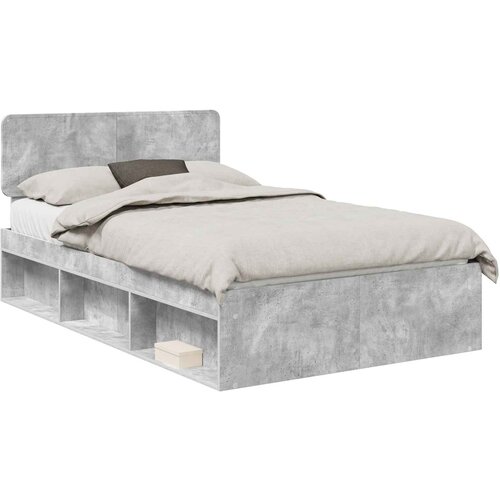 vidaXL Konstrukcija postelje Beton 120 x 190 cm Masivno borovo les, (5000102938) Cene
