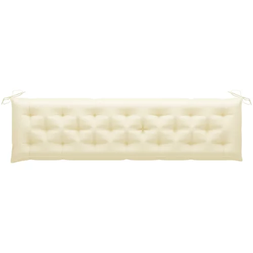 Jastuk za vrtnu klupu krem bijeli 200 x 50 x 7 cm od tkanine