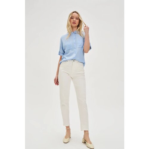 Marisse White Straight Leg Jeans Cene