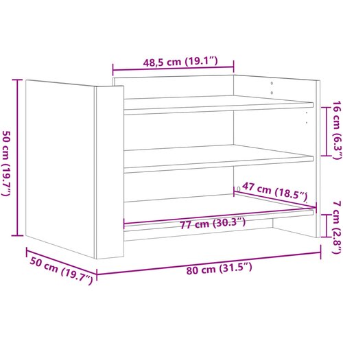  Stolić za kavu smeđa boja hrasta 80x50x50 cm konstruirano drvo Slike