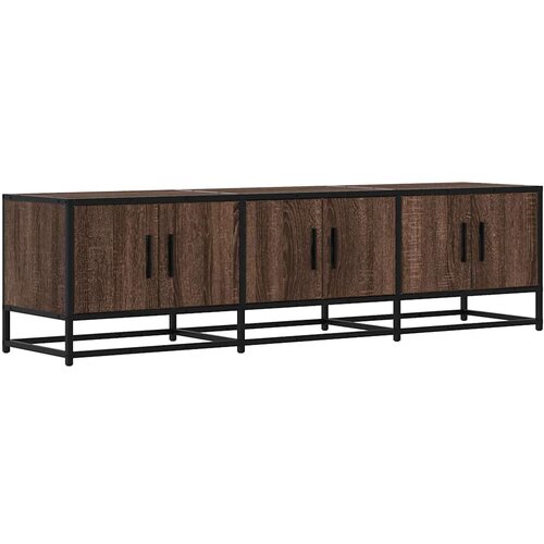 Maison Chic TV omarica - TV stojalo - Televizijska omarica rjavi hrast 150x35x41 cm inženirski les in kovina, (21699465) Slike