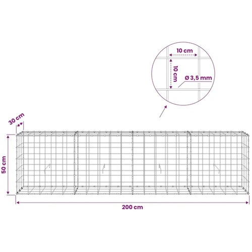  Gabion s žicom debljine 3 5 mm i mrežom 10x10 cm 200x30x50 cm - 30 cm 50 cm 200 cm Slike
