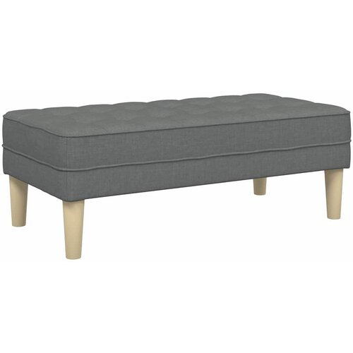  Klupa s jastukom Tamno siva 113 x 57 x 39 cm tkanina Slike