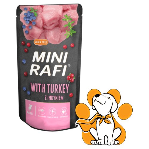 Rafi Mini Dog Grain Free Turkey 150g, Vlažna Hrana Sa Ćuretinom Za Male Pse Slike