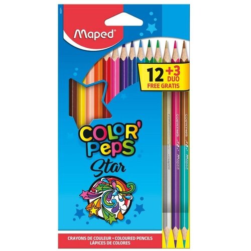 Maped Drvene bojice Color peps, 12+3 Duo bojice Slike