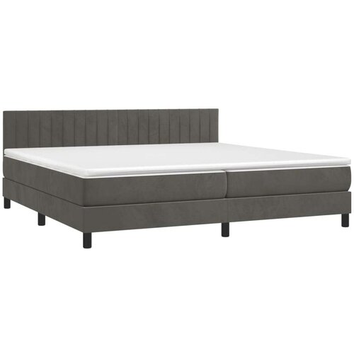  Box spring s madracem LED tamnosivi 200x200 cm bar&amp;scaron;un Slike
