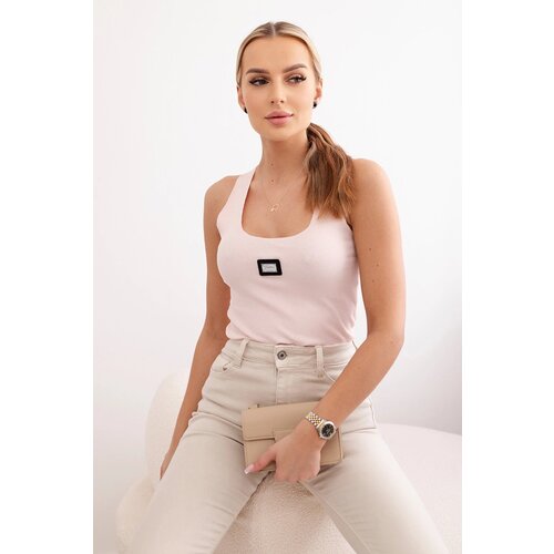 Kesi Striped blouse with a metal plate of powder pink Cene
