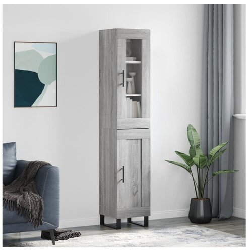 vidaXL Visoka komoda siva sonome 34 5x34x180 cm od konstruiranog drva Cijene