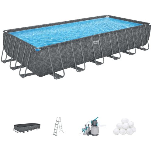 Bestway apx 365 porodični bazen 7.32 x 3.66 x 1.32m sa čeličnim ramom i pumpom 561KG Slike