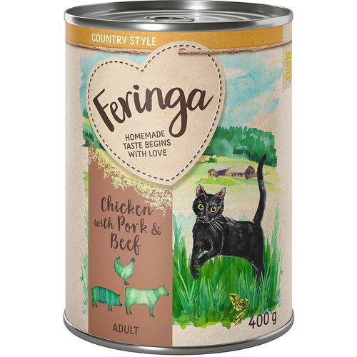 Feringa Varčno pakiranje Country Style Meni 24 x 400 g - Pi&amp;scaron;čanec s svinjino &amp;amp; govedino Slike