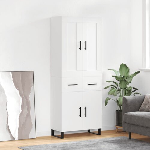  Visoka komoda bijela 69,5x34x180 cm konstruirano drvo Cijene