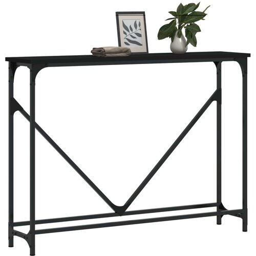  Konzolni stol crni 102 x 22 5 x 75 cm od konstruiranog drva Slike
