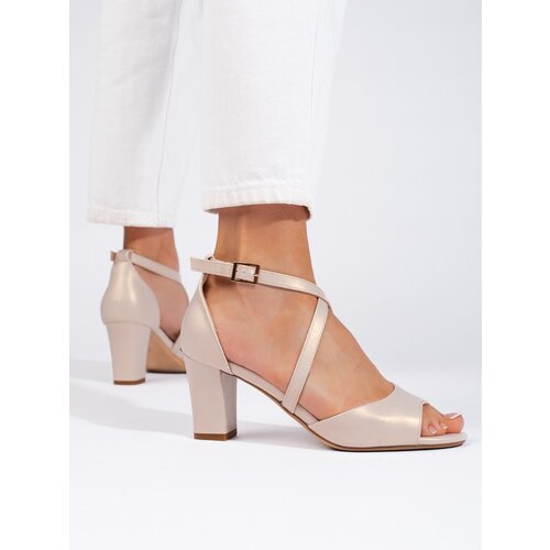 Sergio Leone Elegant golden sandals with straps by Cene