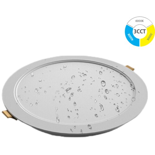 TES Vgradni LED panel okrogli IP54 12W 3CCT 1250lm fi 145x26mm/135mm za vlažne prostore Cene