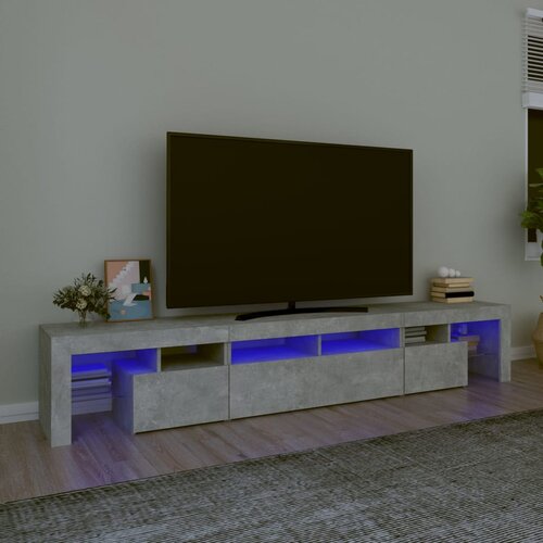 VidaXL TV ormarić s LED svjetlima siva boja betona 230x36 5x40 cm Slike