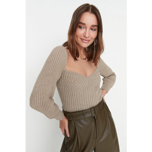 Trendyol Mink Collar Detailed Knitwear Sweater Cene