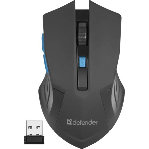 Defender MOUSE ACCURA MM-275 RF BLACK-BLUE OPTICAL 1600DPI 6P Slike