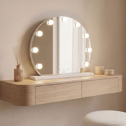  Okruglo toaletno ogledalo s LED rasvjetom Hollywood Gloette InnovaGoods 9 Žarulje Slike