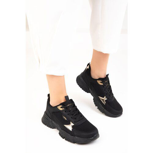 Soho Black-Gold Women's Sneakers 18762 Cene