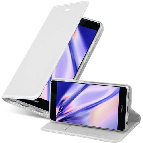 Cadorabo Ohi&scaron;je, združljivo z Huawei P9 v klasično srebrno - Za&scaron;čitni ovitek z magnetnim zapiranjem, stoječo funkcijo in režo za kartice, (20563577) Cene