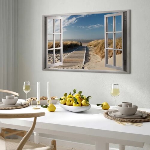  Slika - Window: View of the Beach 30x20 Standard Slike