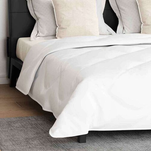 VidaXL Pokrivač s jastucima Argyle 3 pcs Bijelo 200 x 200 cm Mikrofibra Slike
