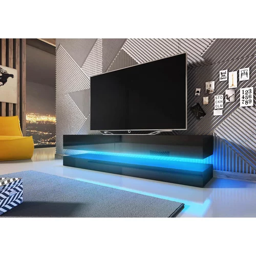 TV Vise�i ormari� FLIN crna visoki sjaj, 140 cm + LED