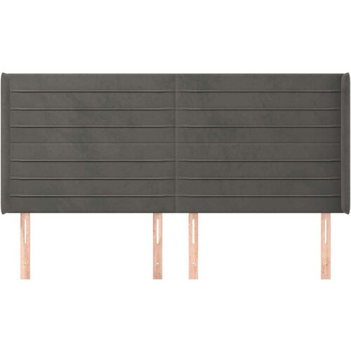  Uzglavlje s u&amp;scaron;ima tamnosivi 203x16x118/128 cm bar&amp;scaron;unasti Slike