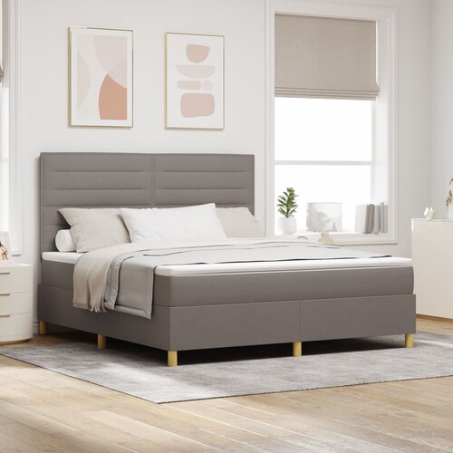 VidaXL Posteljina s madracem Taupe Super King Tkanina Slike
