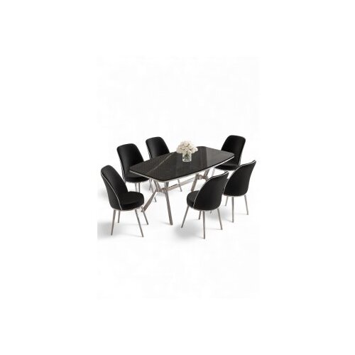 Hanah home trpezarijski set, 7 dijelova, crni Cijene