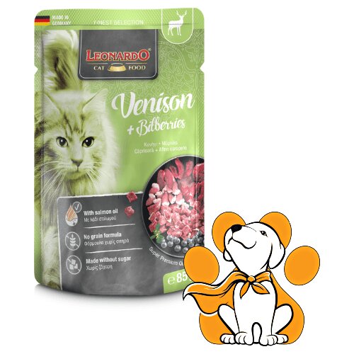 Leonardo Finest Selection Venison + Bilberries 85g, Ukusna Vlažna Hrana Za Mačke Cene