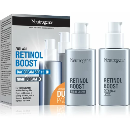 Neutrogena Retinol Boost Duo Pack darovni set dnevna krema za lice Retinol Boost dnevna krema SPF15 50 ml + noćna krema za lice Retinol Boost noćna krema 50 ml za žene