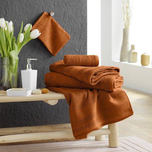 Douceur d int&amp;eacute;rieur Frotirna bombažna brisača v barvi terakote 50x90 cm Tendresse &amp;ndash; Slike
