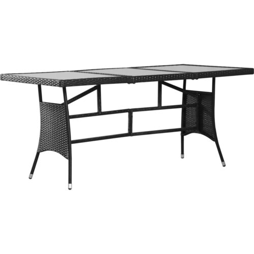 VidaXL Vrtni stol crni 170 x 80 x 74 cm od poliratana Slike