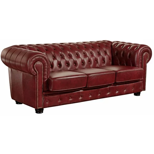 Max Winzer crvena kožna sofa Norwin, 200 cm