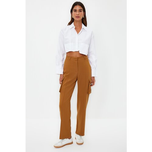 Trendyol Brown Cargo Woven Double Pocket Trousers Slike