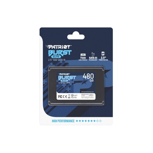 Patriot 2.5 SATA3 6GB/S 480GB BURST ELITE 450MBS/320MBS PBE480GS25SSDR SSD Slike