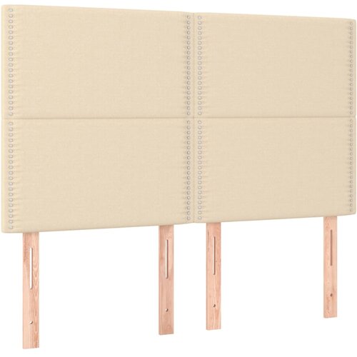 LED uzglavlje krem 144x5x118/128 cm od tkanine Slike