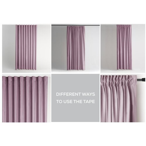 Restilo Svetlo rožnata žametna zavesa za delno zatemnitev 140x270 cm Pleat &amp;ndash; Slike