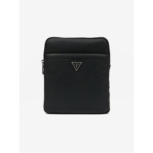 Guess Black Mens Patterned Shoulder Bag Certosa - Mens Cene