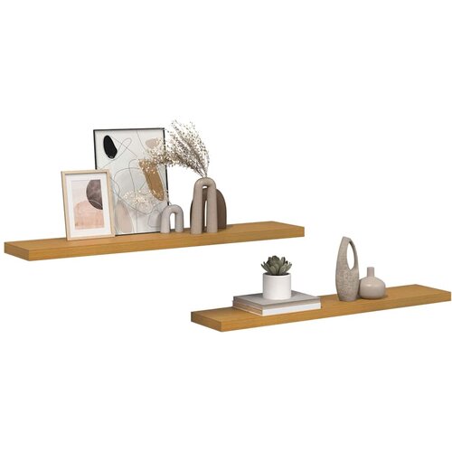  Polica na zidu 2 pcs Bež 120 x 23,5 x 4 cm Konstruirano drvo Slike