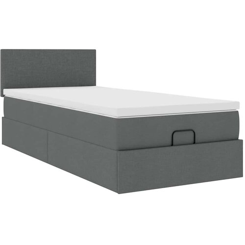 VidaXL otomanski okvir kreveta s madraca tamnosivi 80x200cm od tkanine Slike